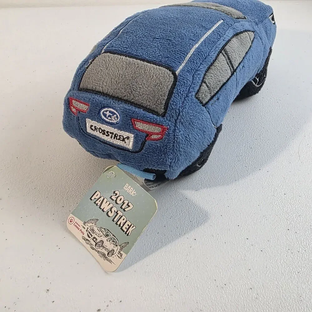 BARK BOX Subaru CROSSTREK SUV Pawstrek Blue Squeaky Car Dog Toy Plush New Nwt